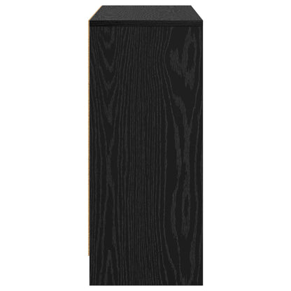 Sideboard Schwarz Eichen-Optik 88,5 x 27,5 x 63,5 cm
