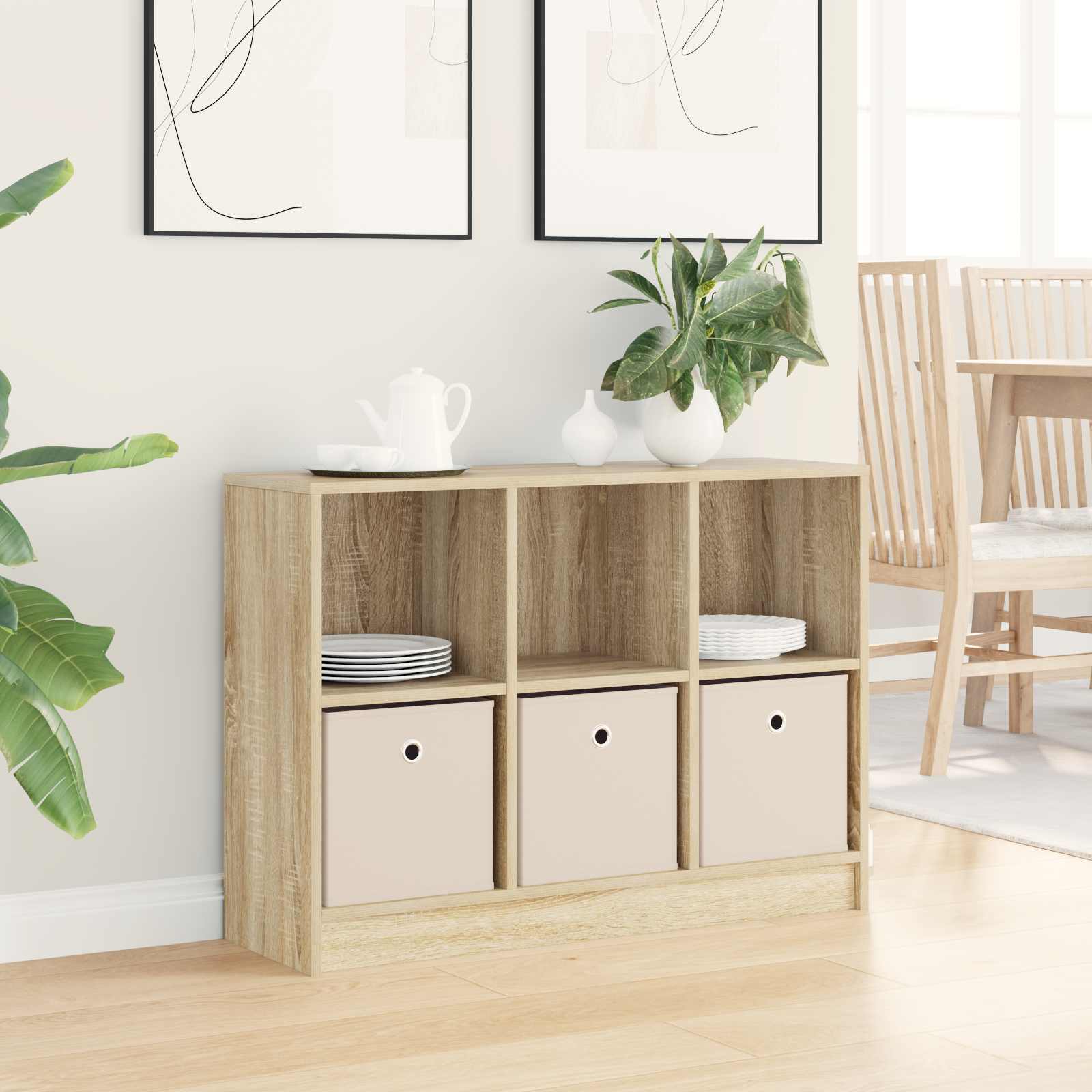 Sideboard Sonoma-Eiche 88,5 x 27,5 x 63,5 cm
