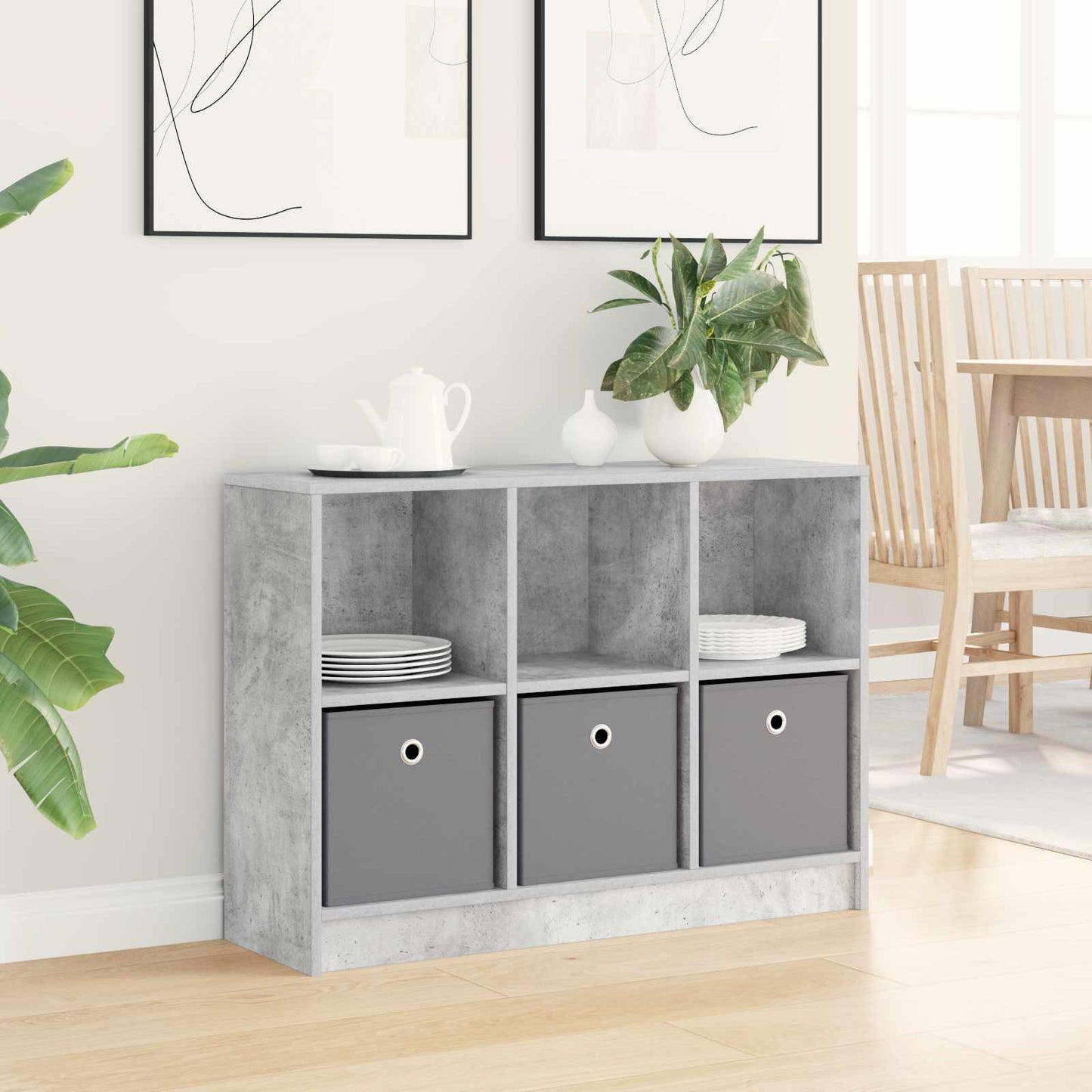 Sideboard Betongrau 88,5 x 27,5 x 63,5 cm