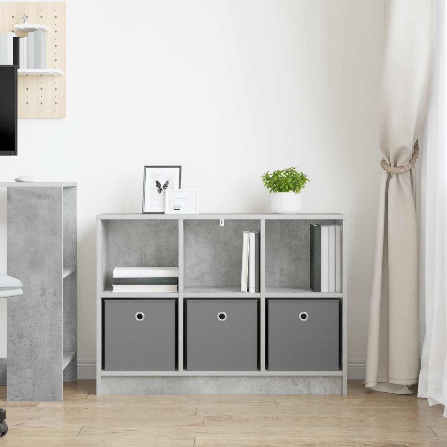Sideboard Betongrau 88,5 x 27,5 x 63,5 cm