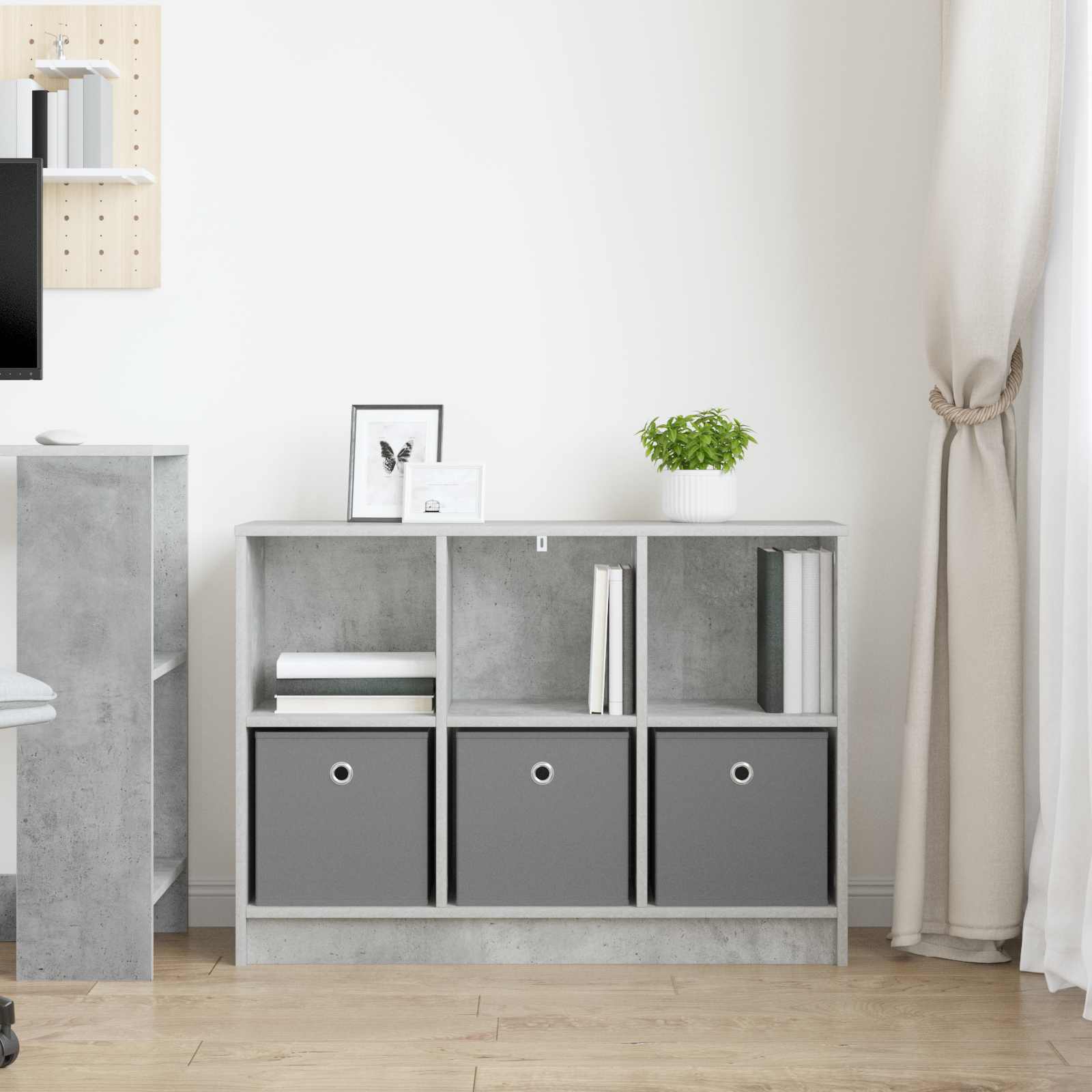 Sideboard Betongrau 88,5 x 27,5 x 63,5 cm
