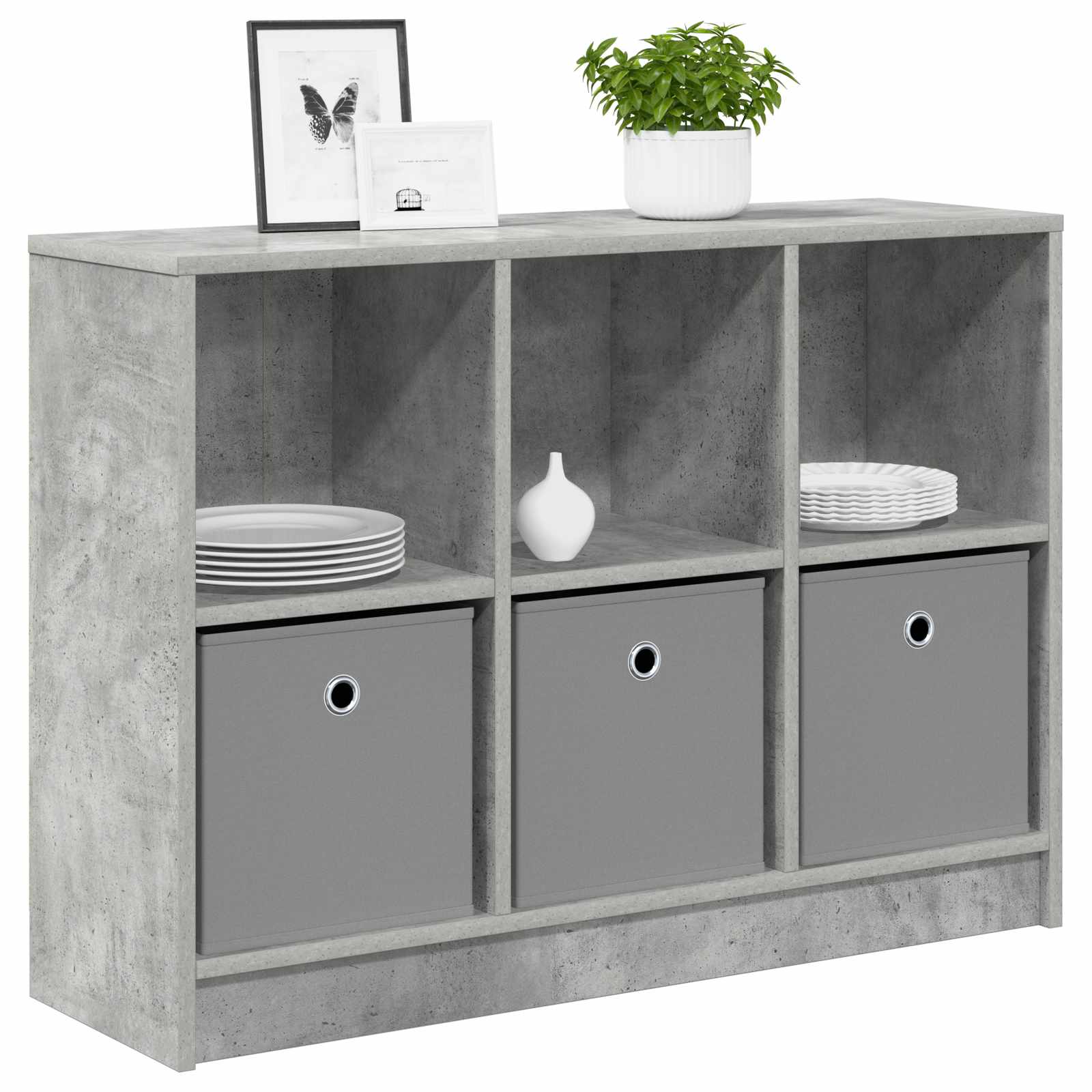 Sideboard Betongrau 88,5 x 27,5 x 63,5 cm