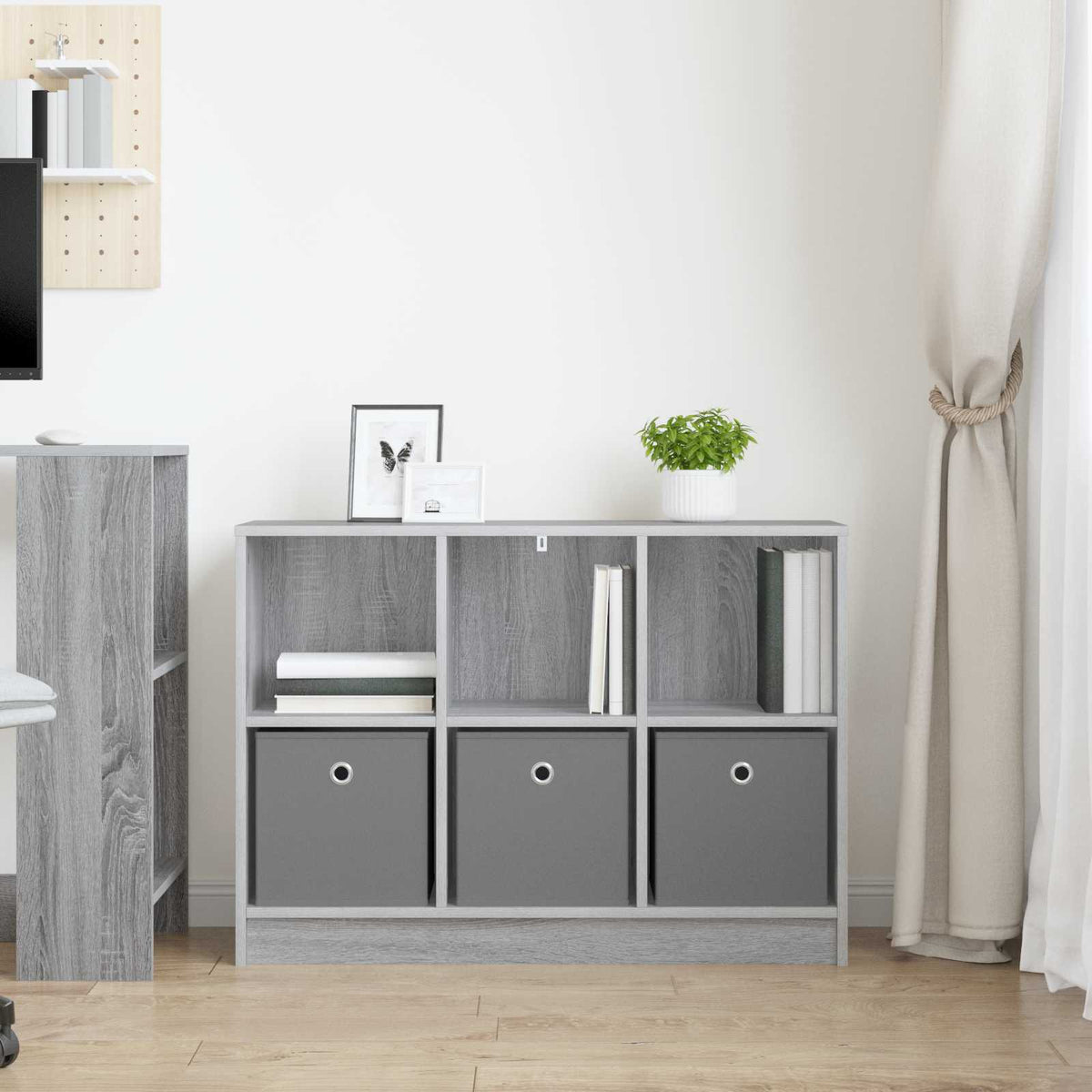 Sideboard Sonoma-Grau 88,5 x 27,5 x 63,5 cm