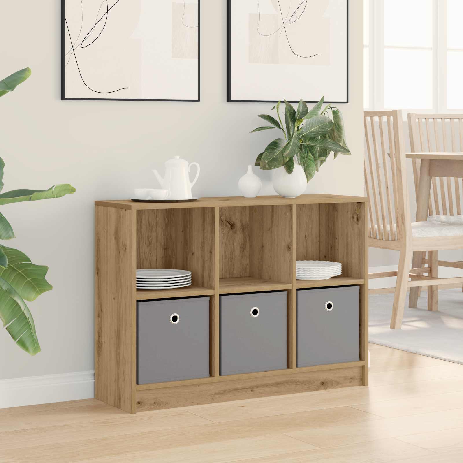 Sideboard Artisan-Eiche 88,5 x 27,5 x 63,5 cm
