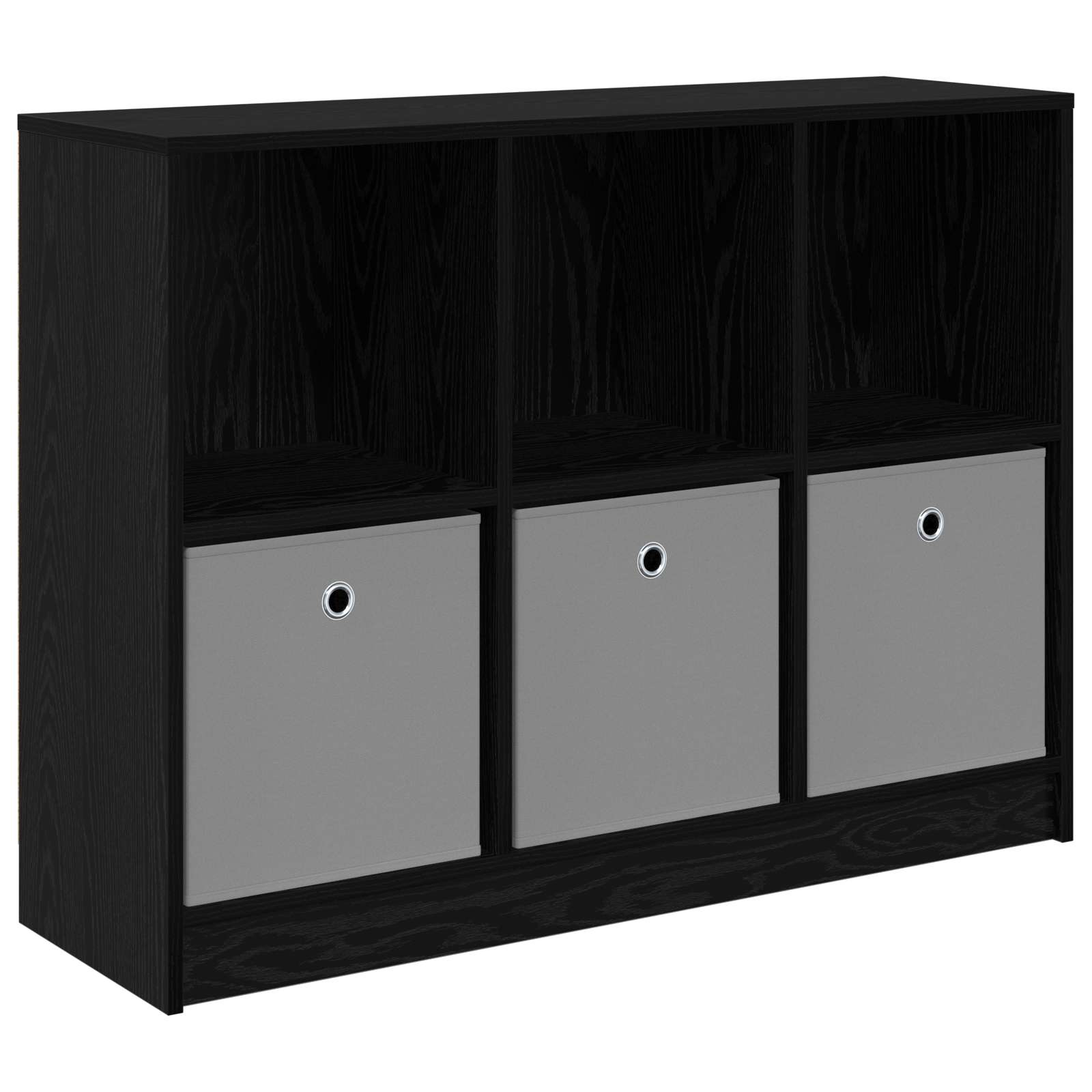 Sideboard Schwarz Eichen-Optik 102 x 32 x 73,5 cm