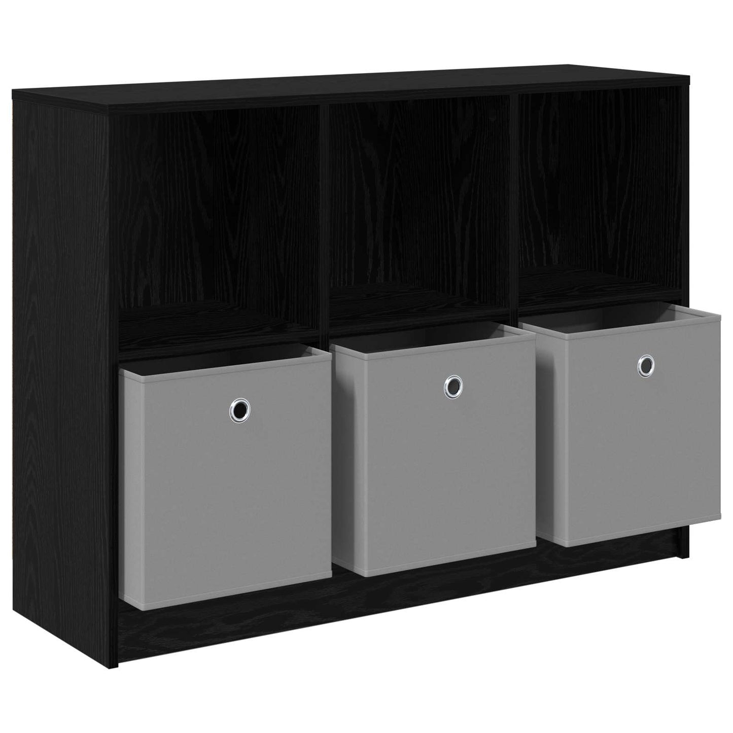 Sideboard Schwarz Eichen-Optik 102 x 32 x 73,5 cm
