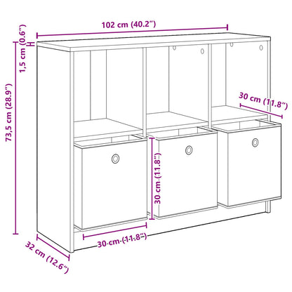 Sideboard Artisan-Eiche 102 x 32 x 73,5 cm