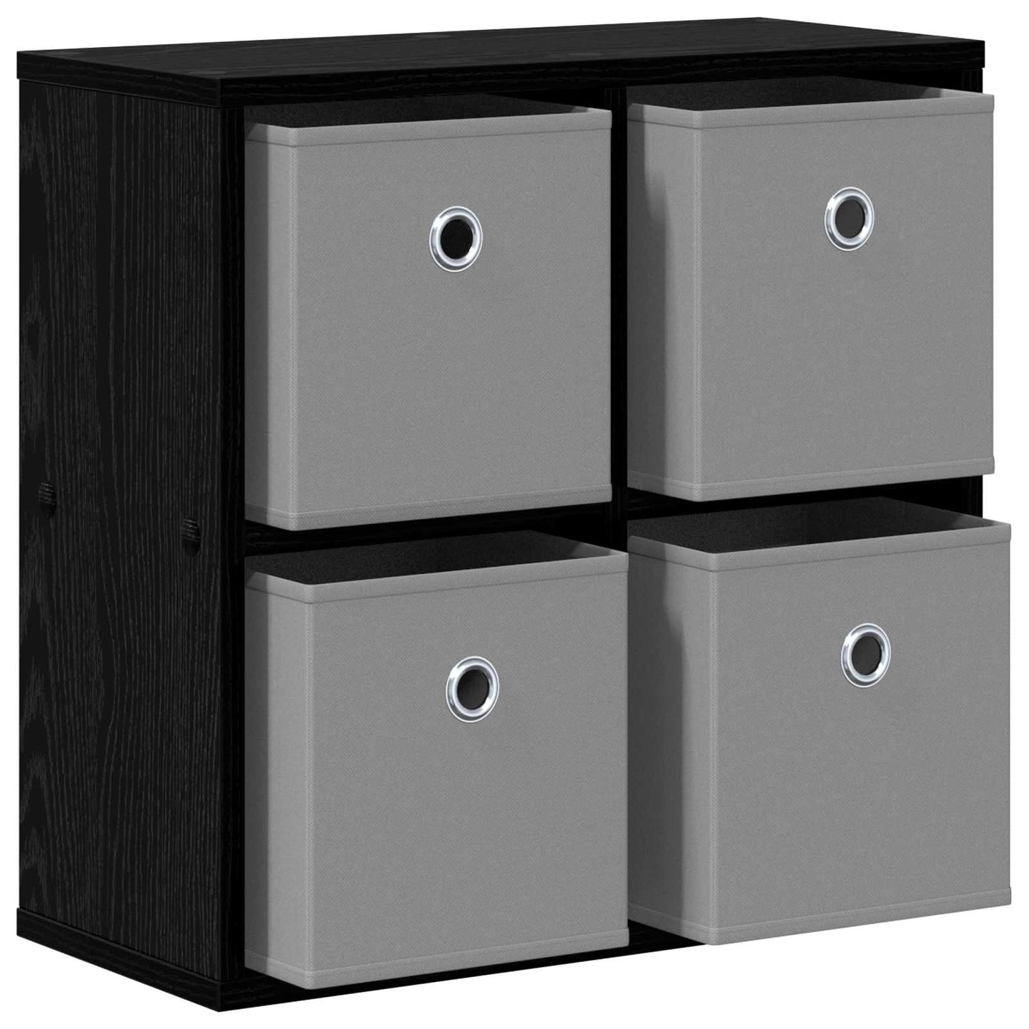 Sideboard Schwarz Eichen-Optik 49,5 x 22 x 47 cm