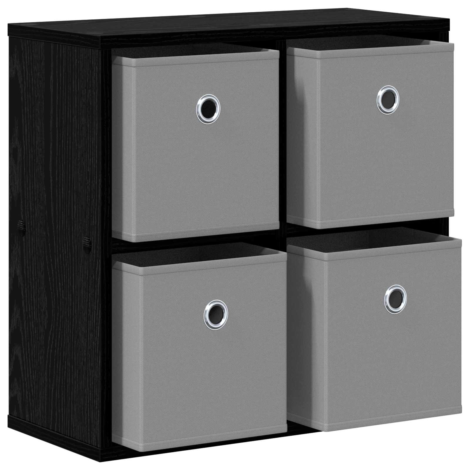 Sideboard Schwarz Eichen-Optik 49,5 x 22 x 47 cm
