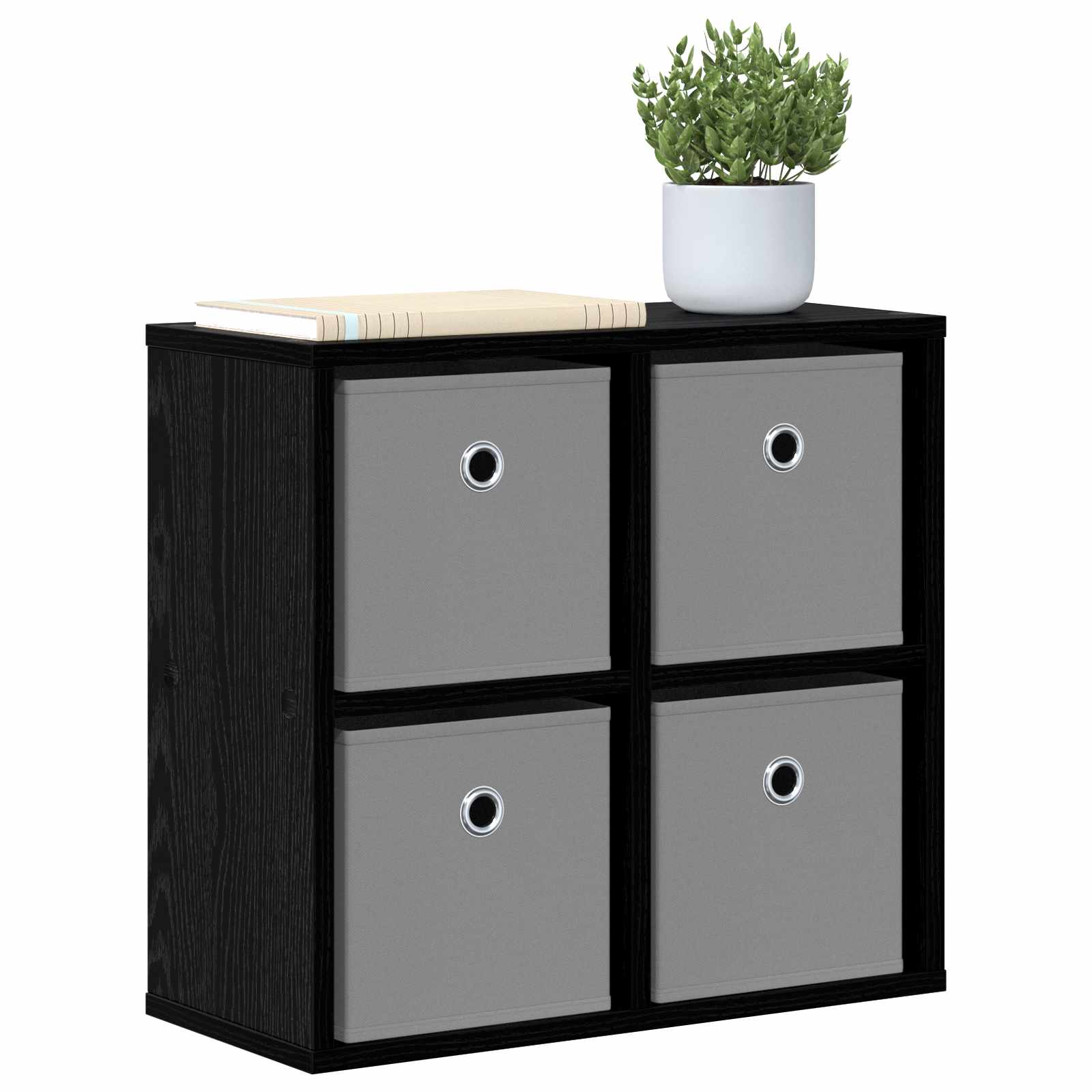 Sideboard Schwarz Eichen-Optik 49,5 x 22 x 47 cm