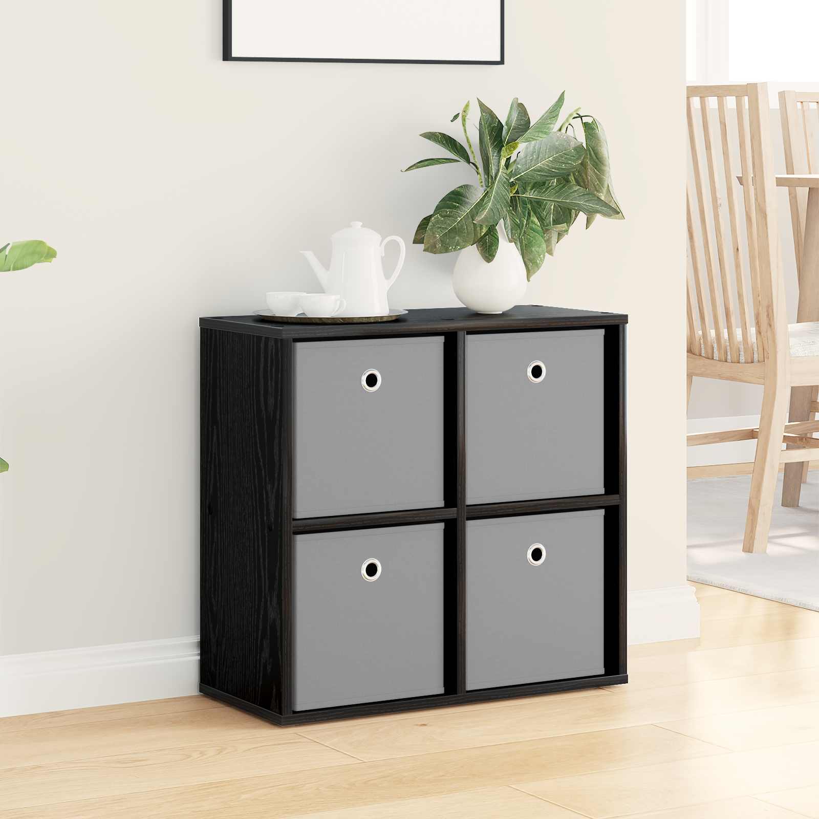 Sideboard Schwarz Eichen-Optik 59,5 x 27 x 57 cm