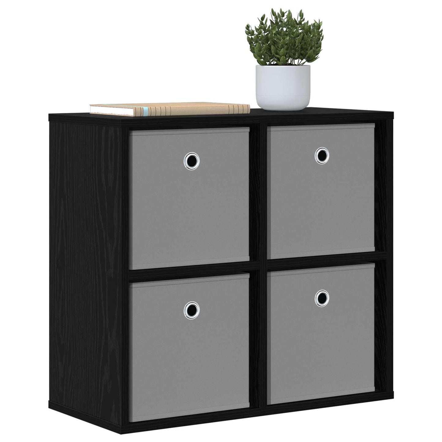 Sideboard Schwarz Eichen-Optik 59,5 x 27 x 57 cm