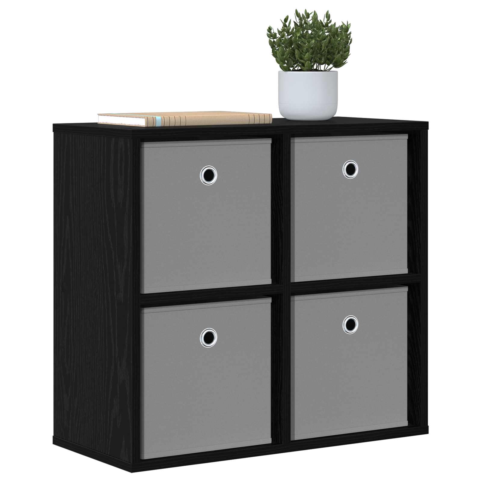 Sideboard Schwarz Eichen-Optik 59,5 x 27 x 57 cm
