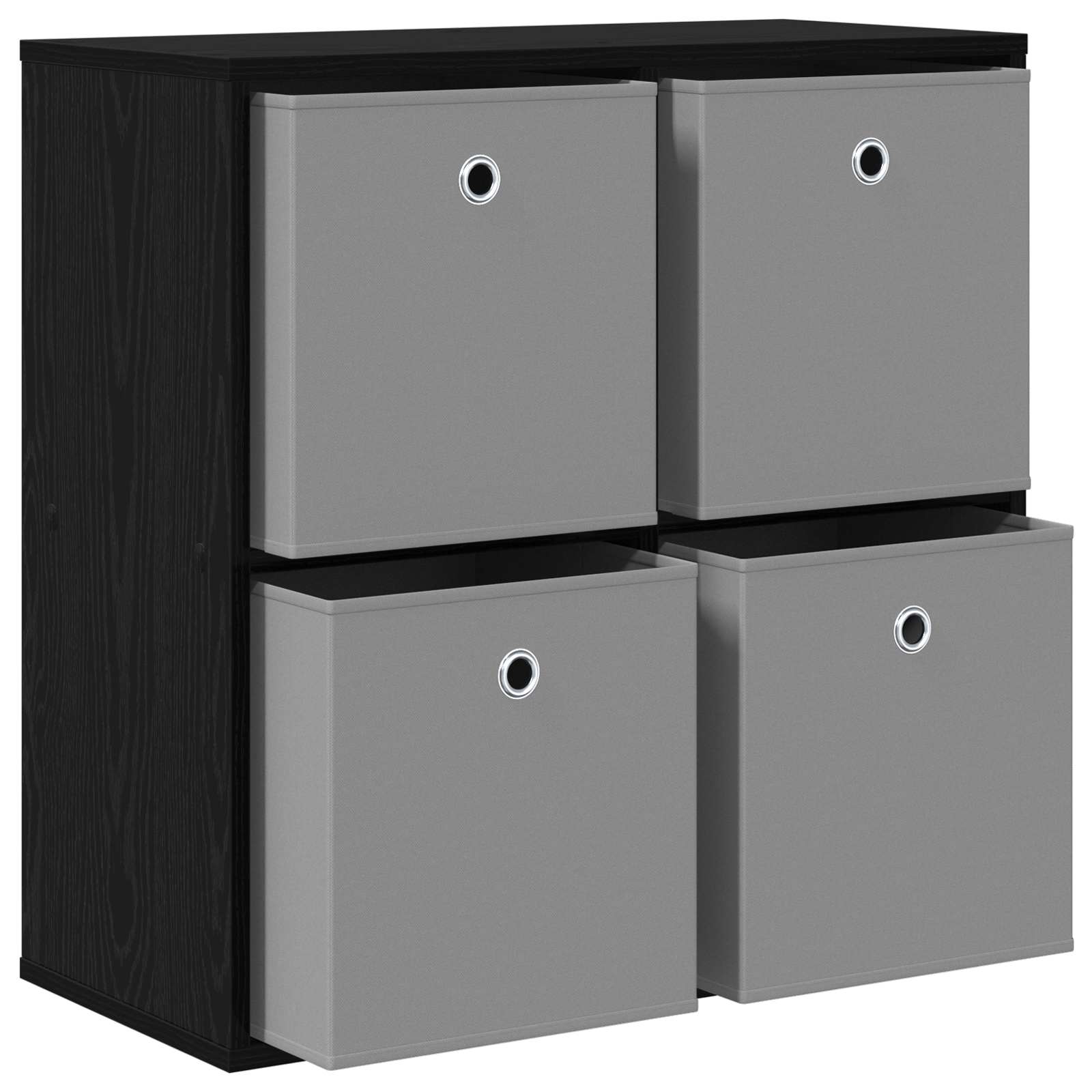 Sideboard Schwarz Eichen-Optik 68,5 x 32 x 67 cm