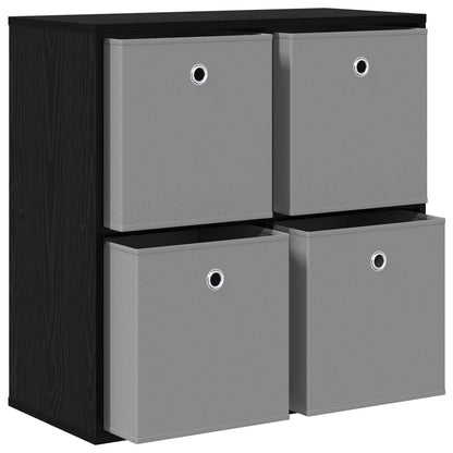 Sideboard Schwarz Eichen-Optik 68,5 x 32 x 67 cm