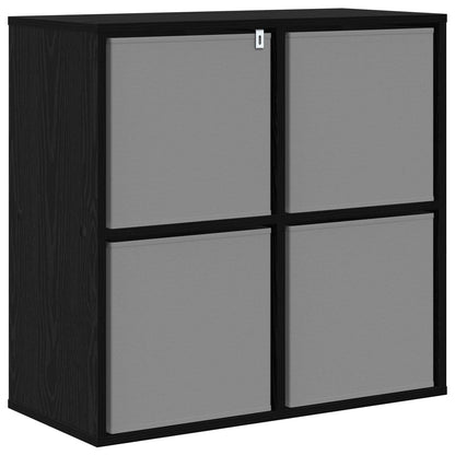 Sideboard Schwarz Eichen-Optik 68,5 x 32 x 67 cm