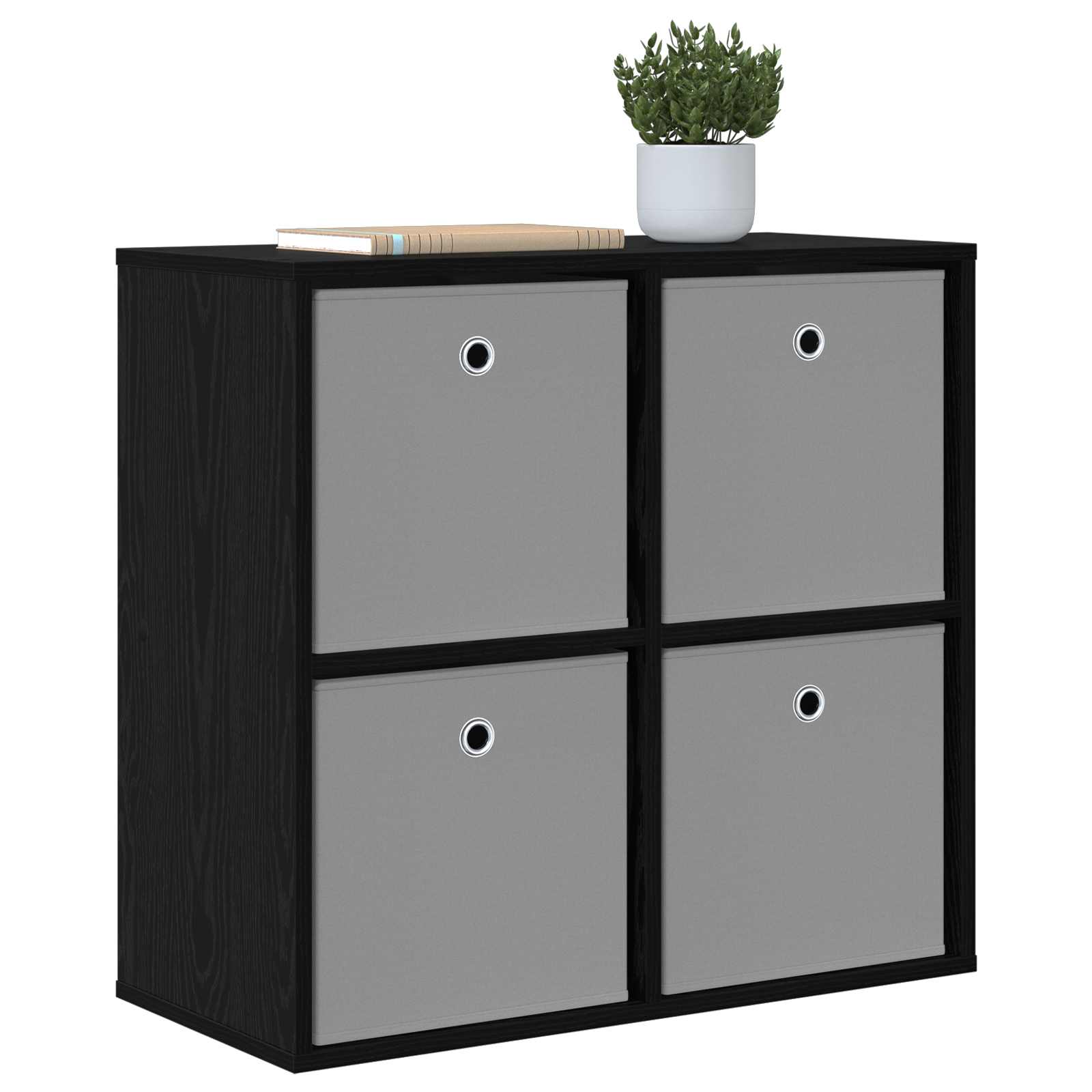 Sideboard Schwarz Eichen-Optik 68,5 x 32 x 67 cm