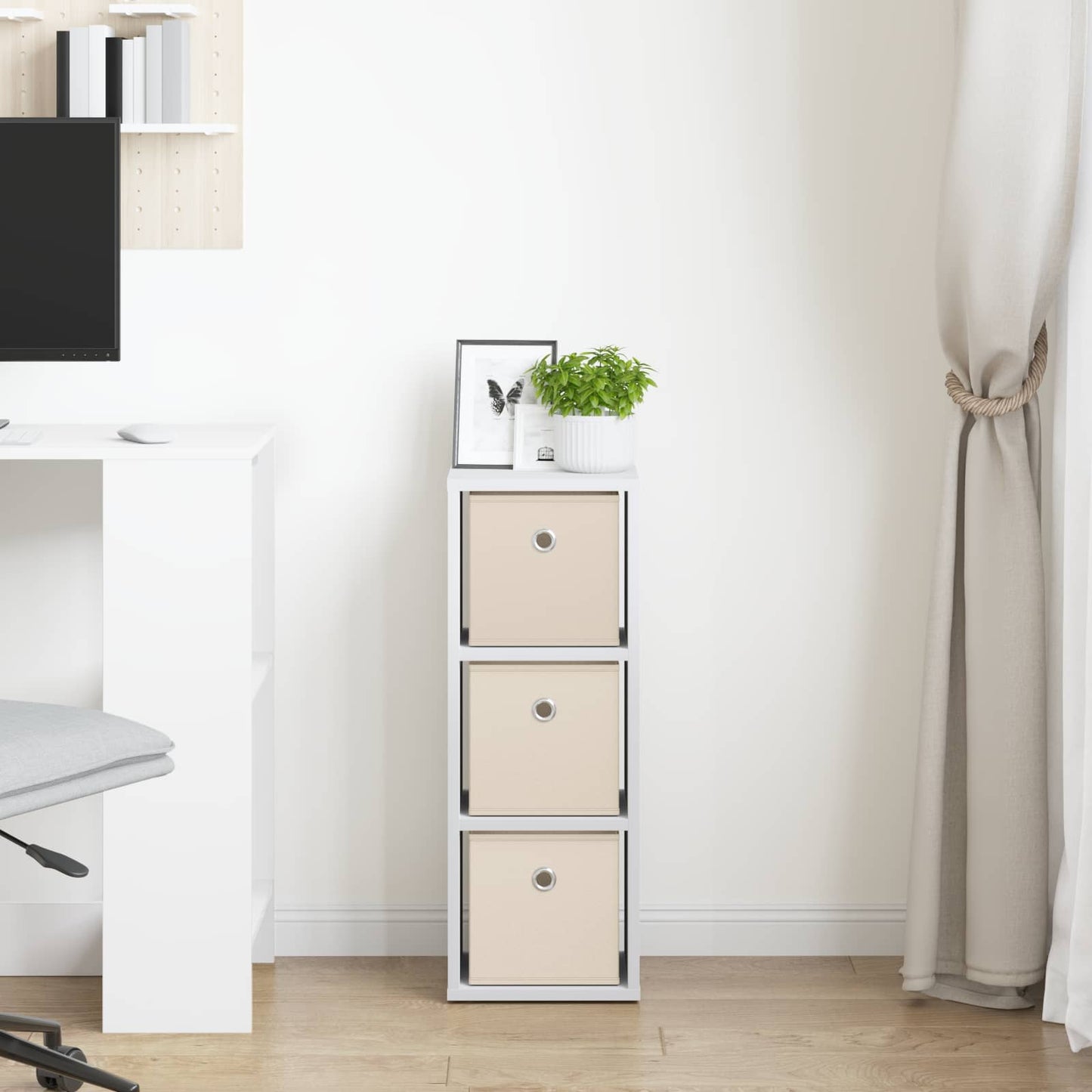 Sideboard mit Schubladen Weiß 25,5 x 22 x 69,5 cm
