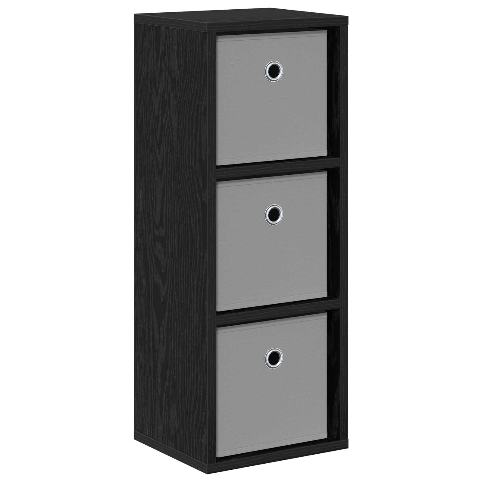 Sideboard Schwarz Eichen-Optik 25,5 x 22 x 69,5 cm