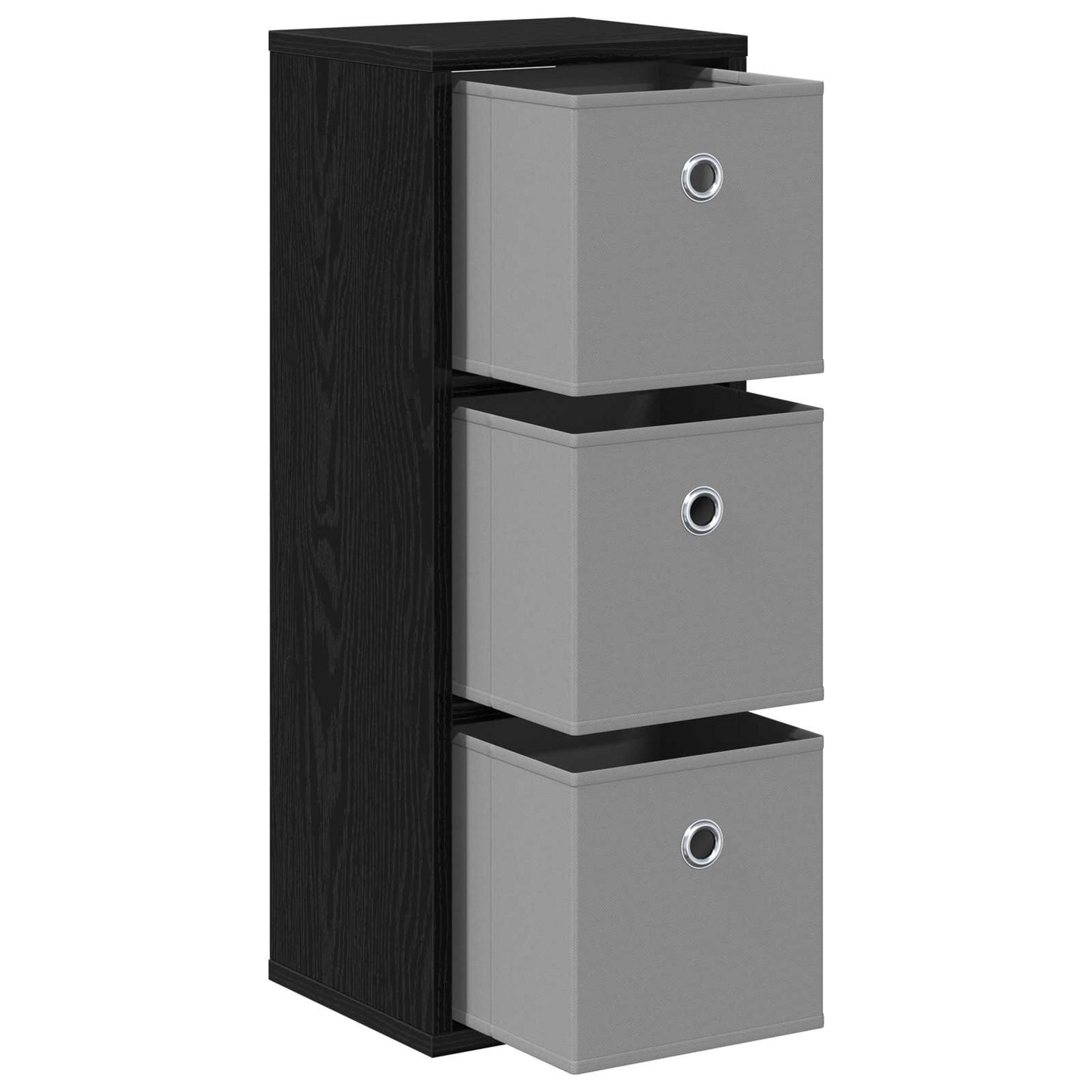 Sideboard Schwarz Eichen-Optik 25,5 x 22 x 69,5 cm