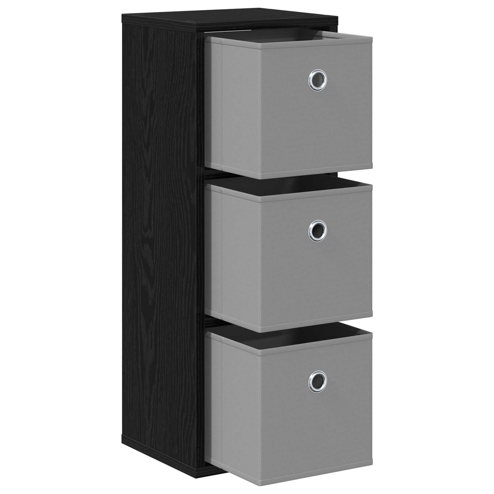 Sideboard Schwarz Eichen-Optik 25,5 x 22 x 69,5 cm