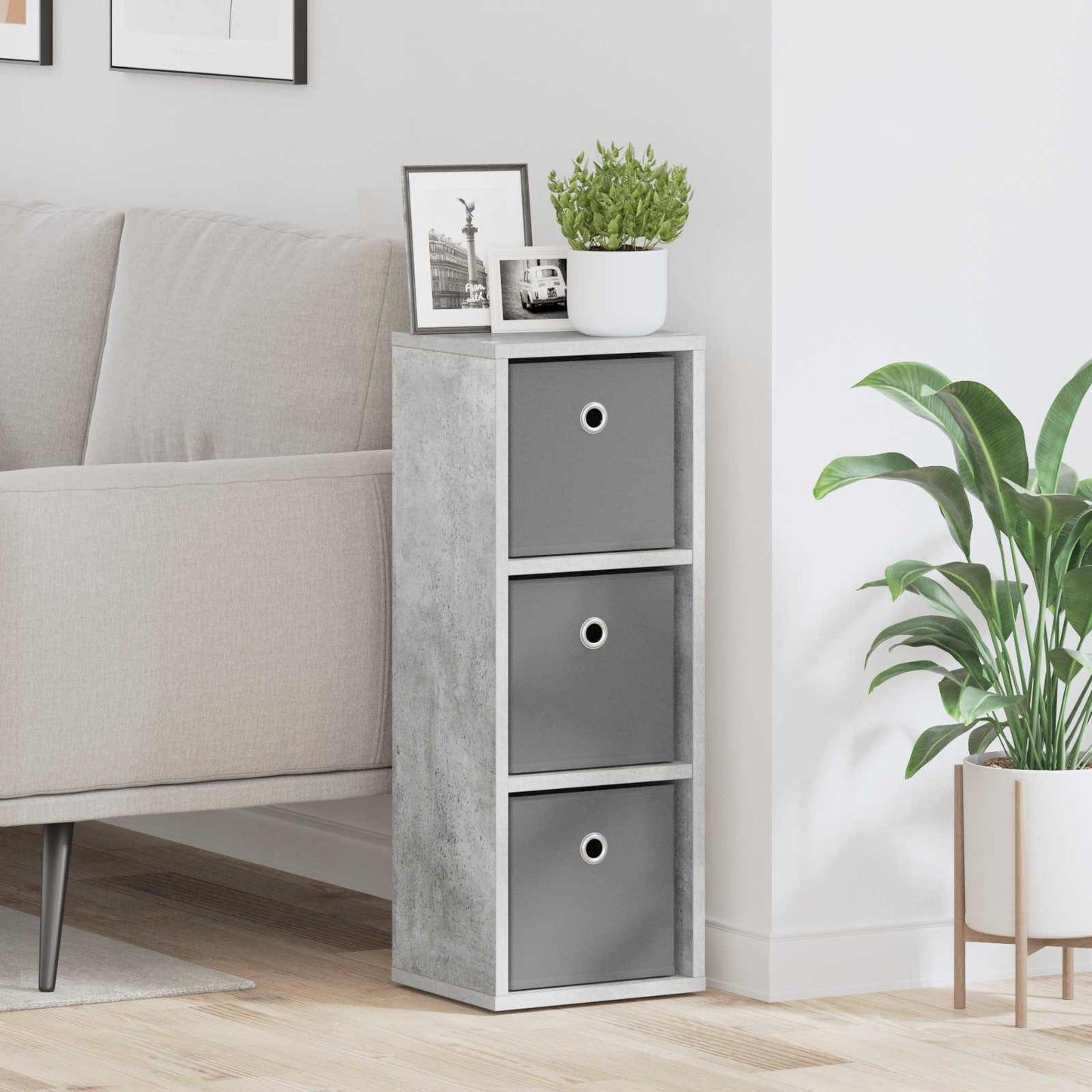 Sideboard mit Schubladen Beton Grau 25,5 x 22 x 69,5 cm