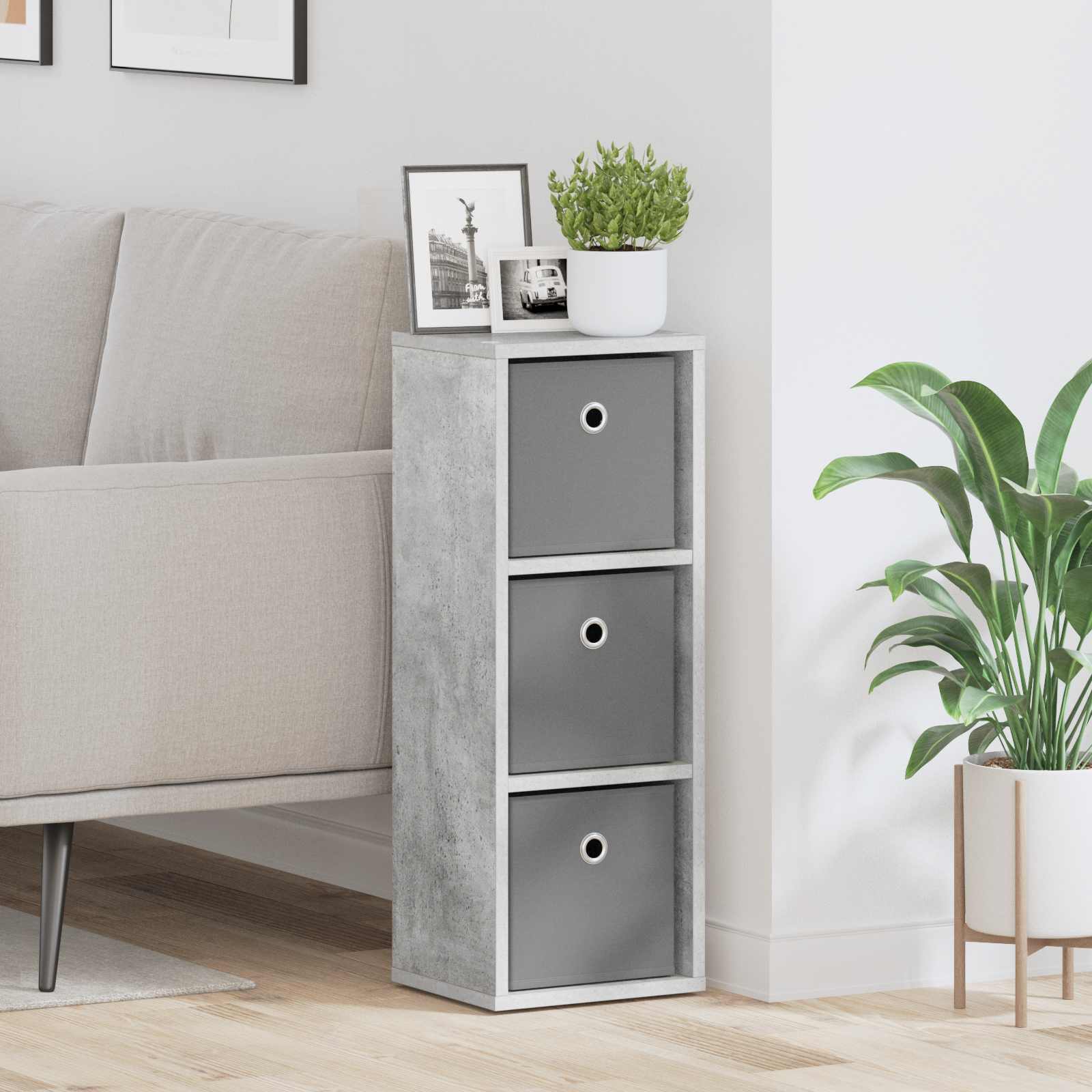 Sideboard mit Schubladen Beton Grau 25,5 x 22 x 69,5 cm