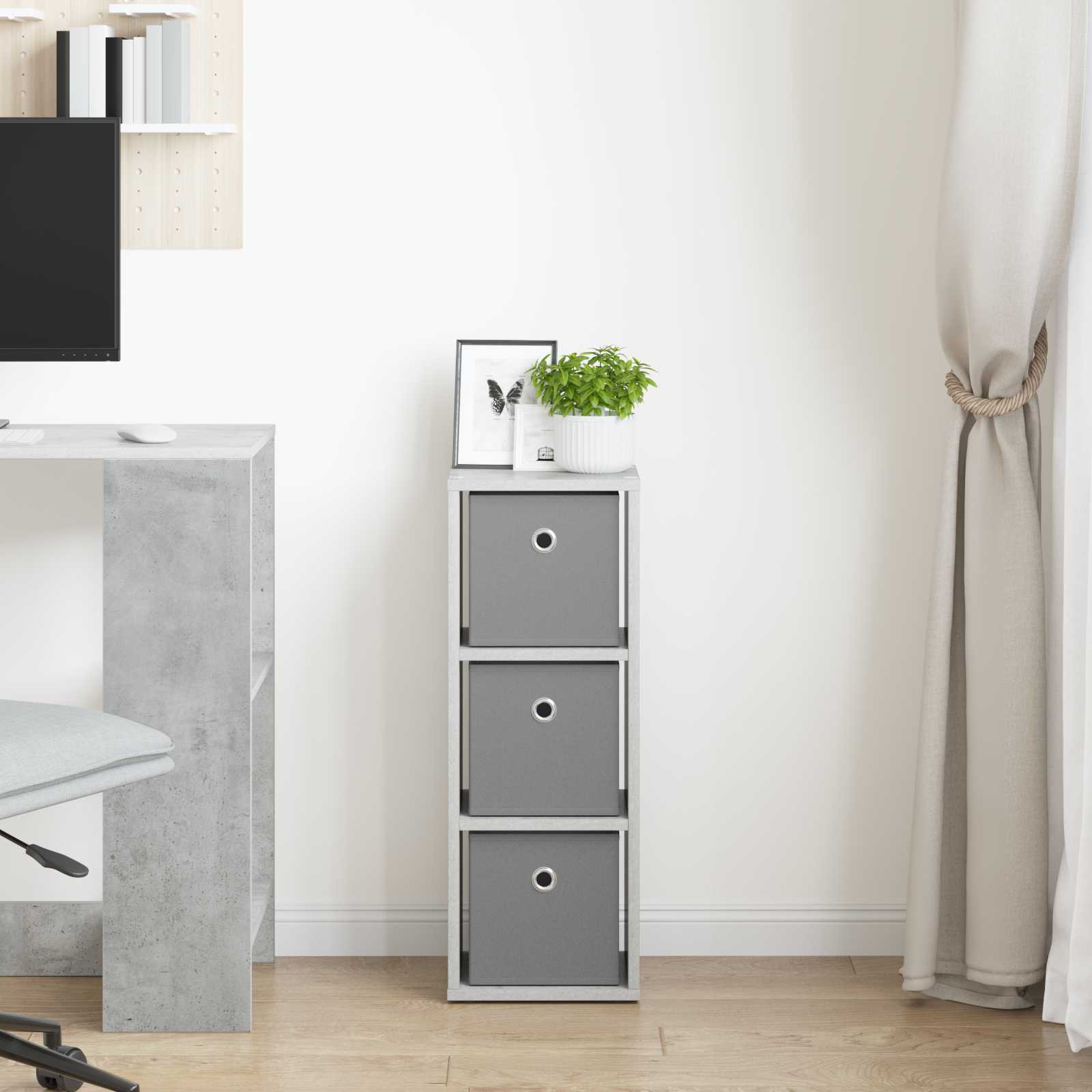 Sideboard mit Schubladen Beton Grau 25,5 x 22 x 69,5 cm