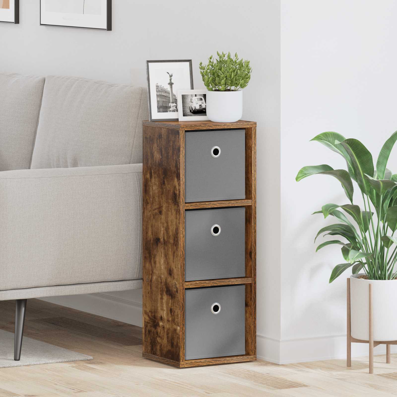 Sideboard mit Schubladen Geräucherte Eiche 25,5 x 22 x 69,5 cm
