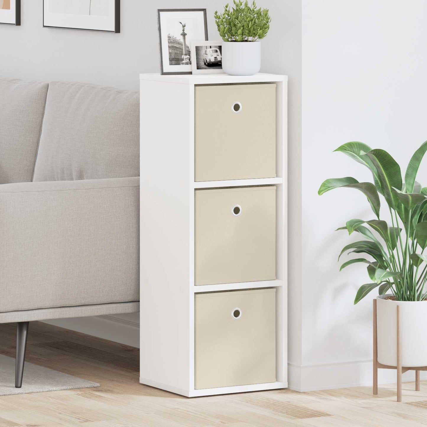 Sideboard mit Schubladen Weiß 30,5 x 27 x 84,5 cm