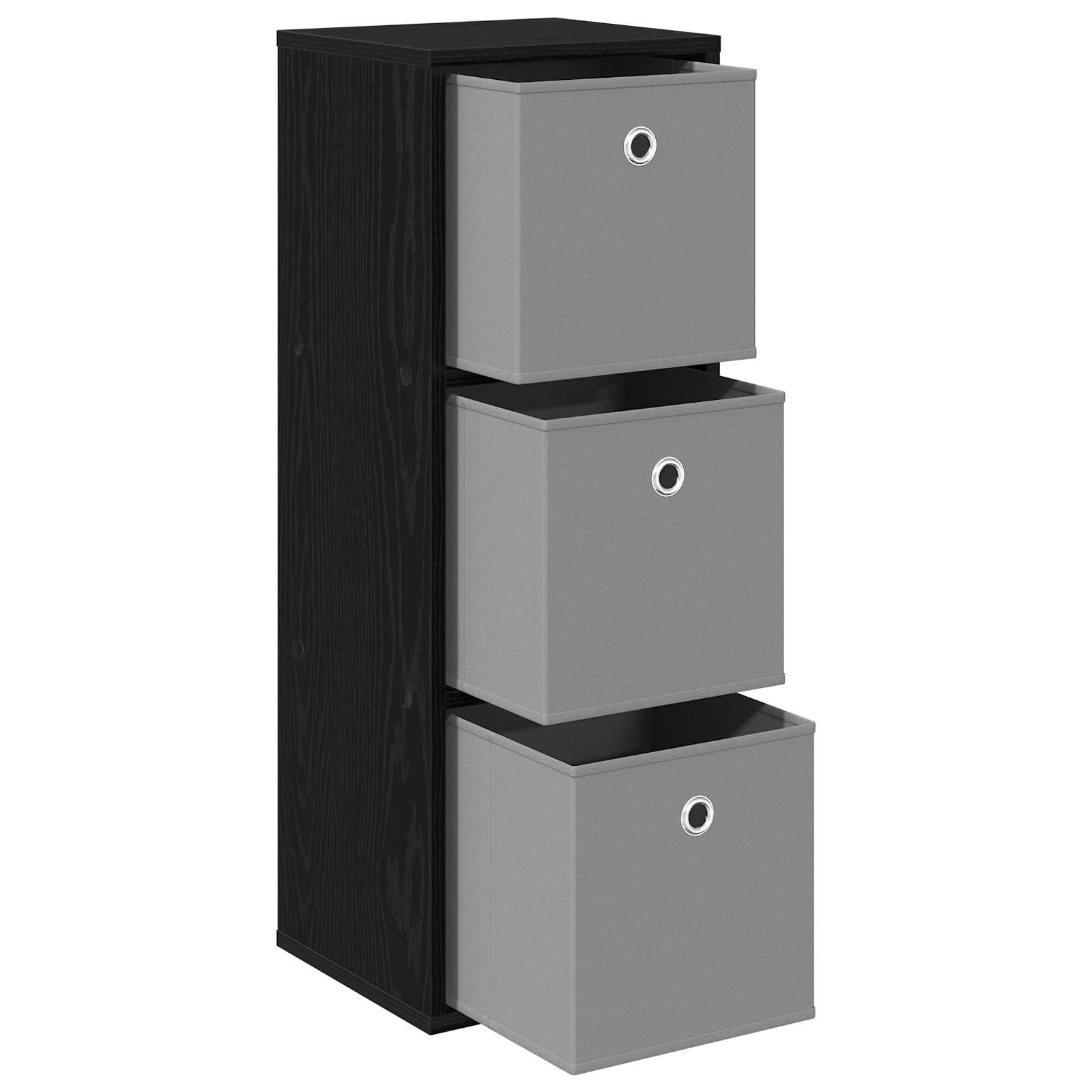 Sideboard Schwarz Eichen-Optik 30,5 x 27 x 84,5 cm