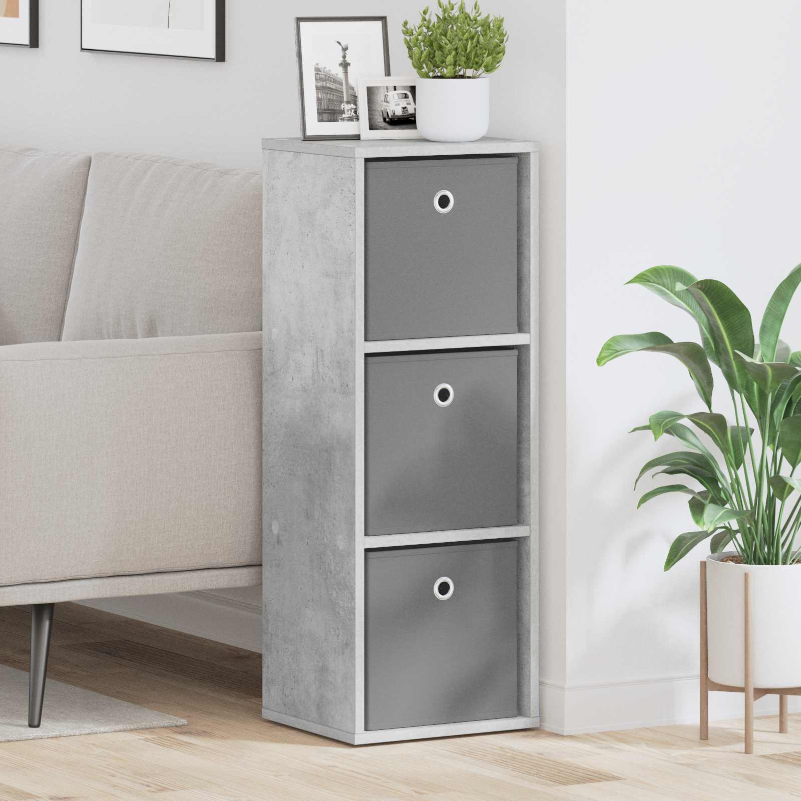 Sideboard mit Schubladen Beton Grau 30,5 x 27 x 84,5 cm