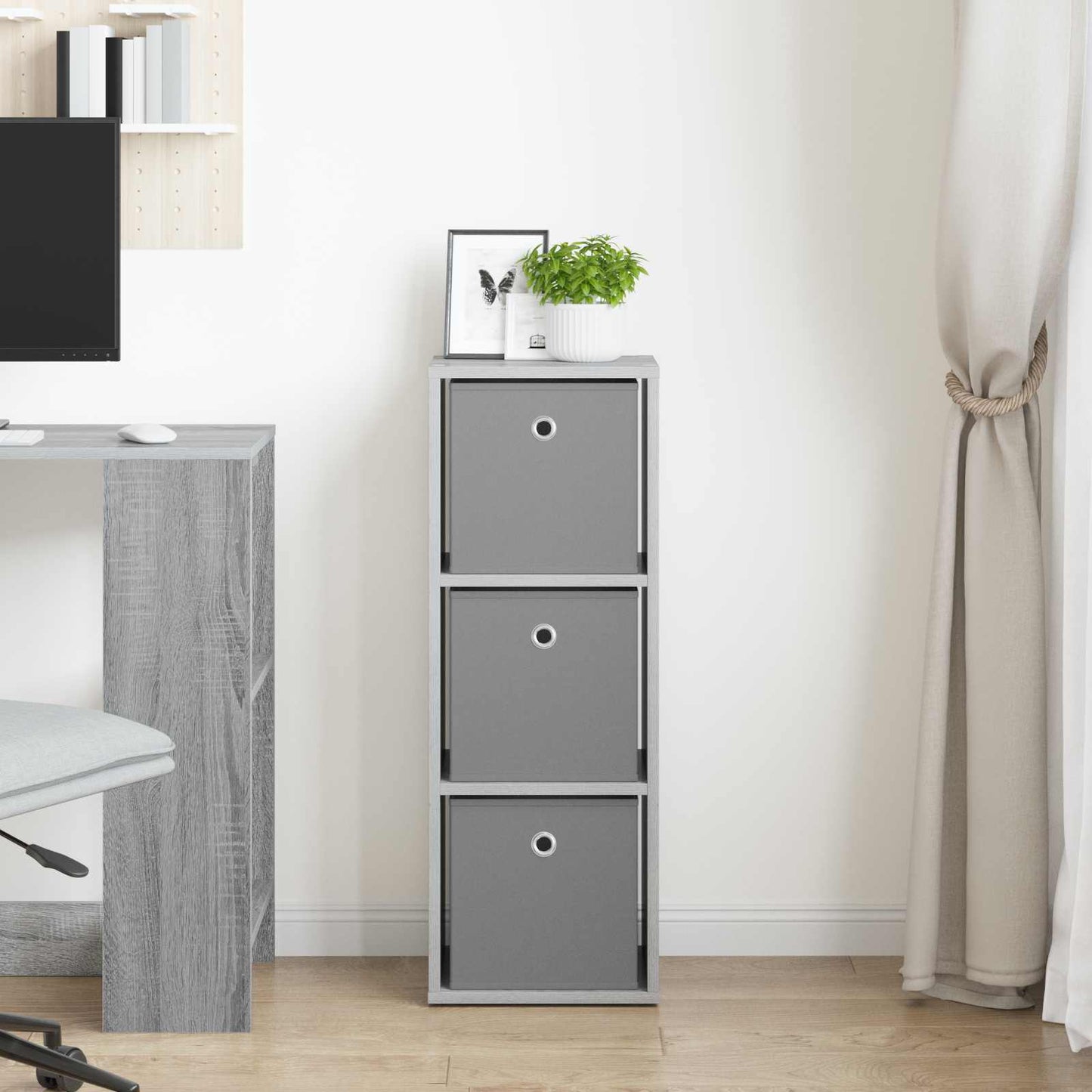 Sideboard mit Schubladen Beton Grau 30,5 x 27 x 84,5 cm