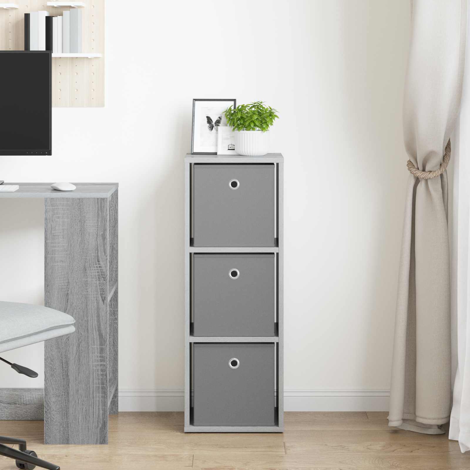 Sideboard mit Schubladen Beton Grau 30,5 x 27 x 84,5 cm
