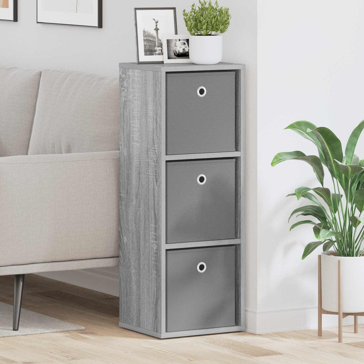 Sideboard mit Schubladen Graues Sonoma 30,5 x 27 x 84,5 cm