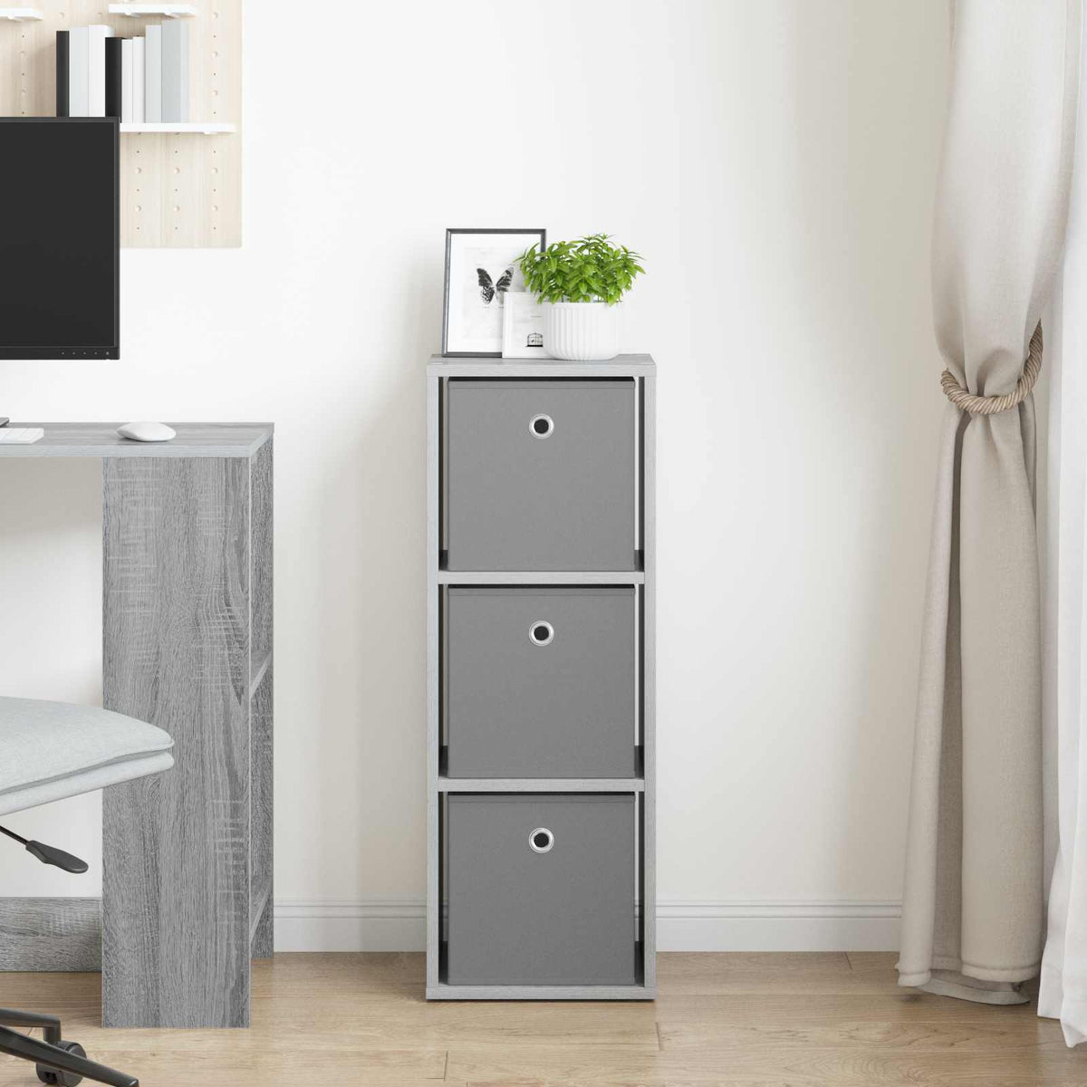 Sideboard mit Schubladen Graues Sonoma 30,5 x 27 x 84,5 cm
