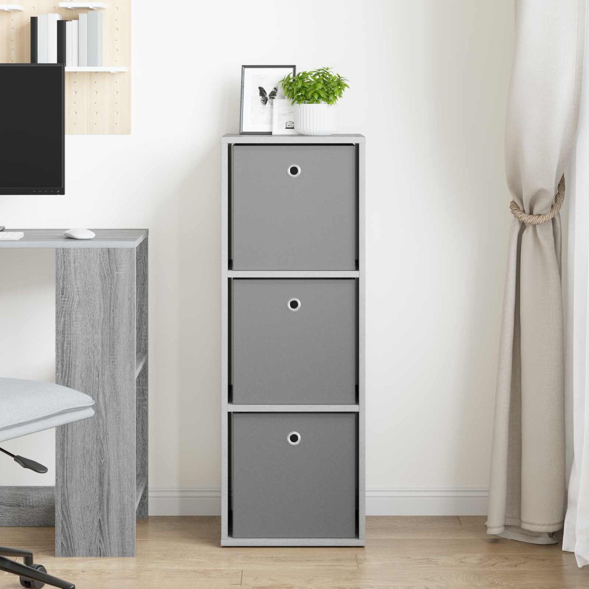 Sideboard Sonoma-Grau 35 x 32 x 99,5 cm