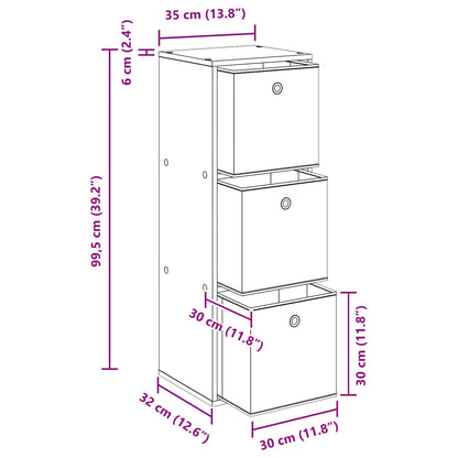 Sideboard Sonoma-Grau 35 x 32 x 99,5 cm