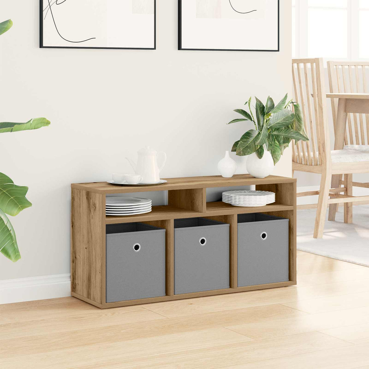 Lowboard 87 x 27,5 x 43 cm Artisan-Eiche