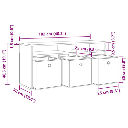 Lowboard mit Schubladen Sonoma-Eiche 102 x 32 x 48,5 cm