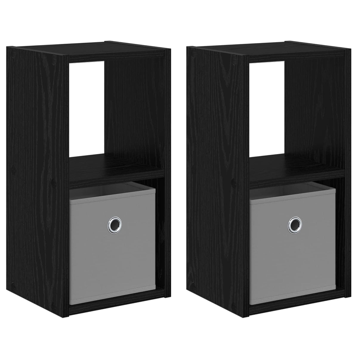 Nachttisch 2 stk. Schwarz Eichen-Optik 25,5 x 22 x 49,5 cm