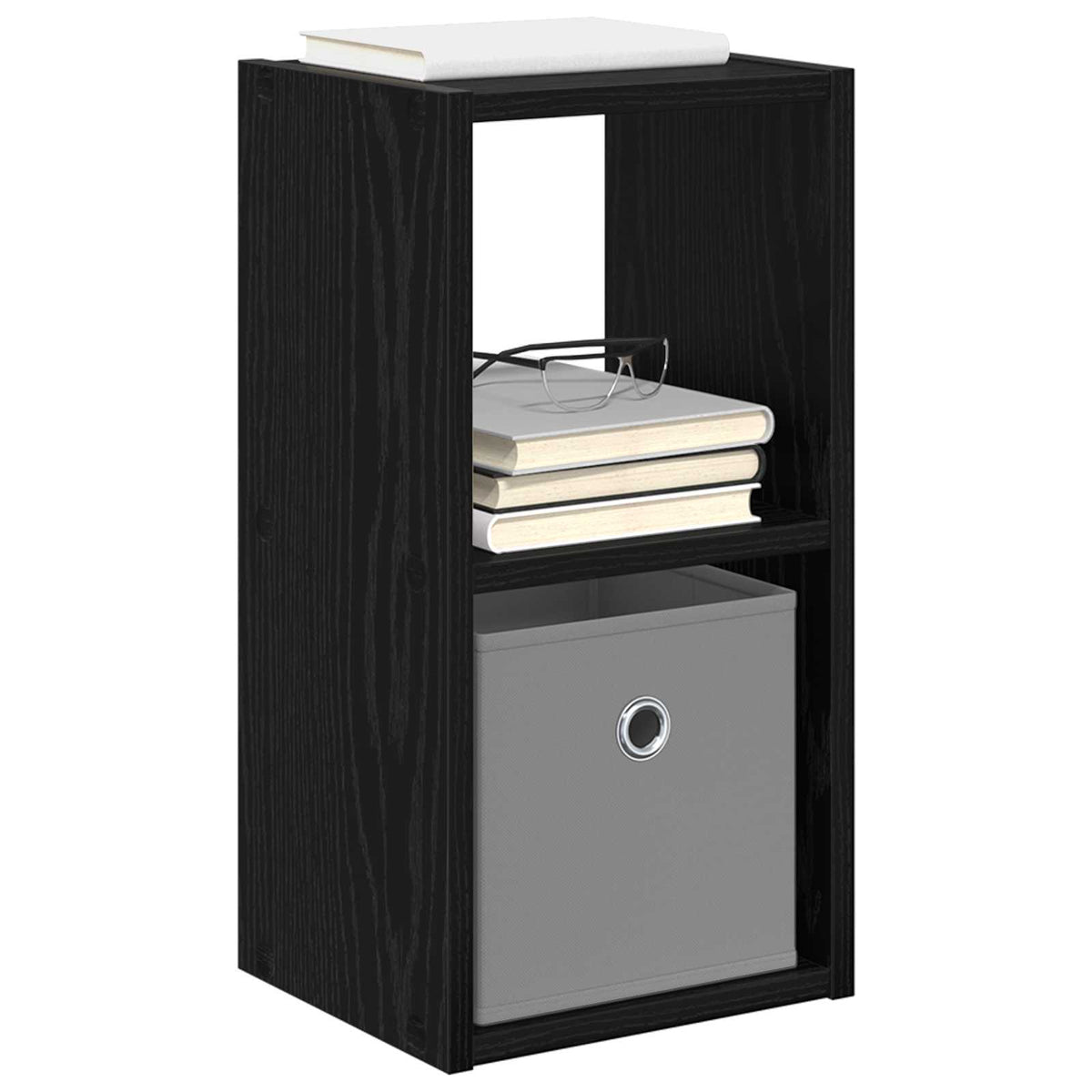 Nachttisch 2 stk. Schwarz Eichen-Optik 25,5 x 22 x 49,5 cm