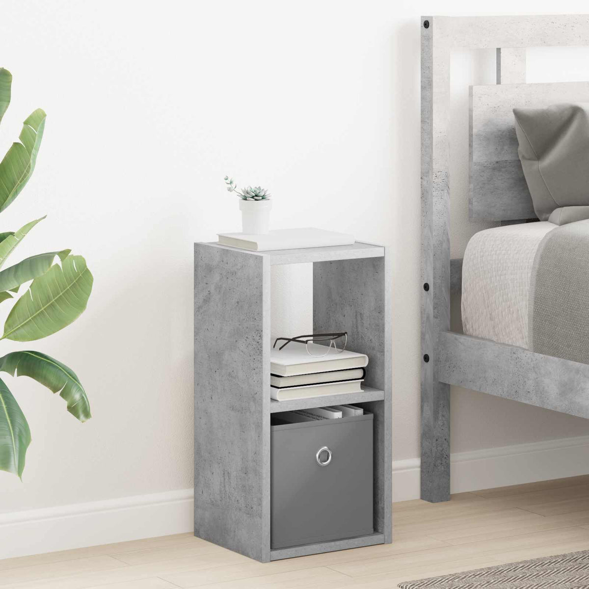 Nachttisch Beton Grau 25,5 x 22 x 49,5 cm Holzwerkstoff