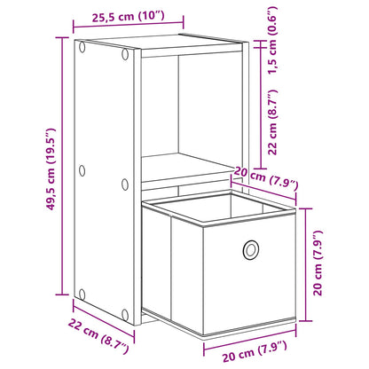 Nachttisch Beton Grau 25,5 x 22 x 49,5 cm Holzwerkstoff