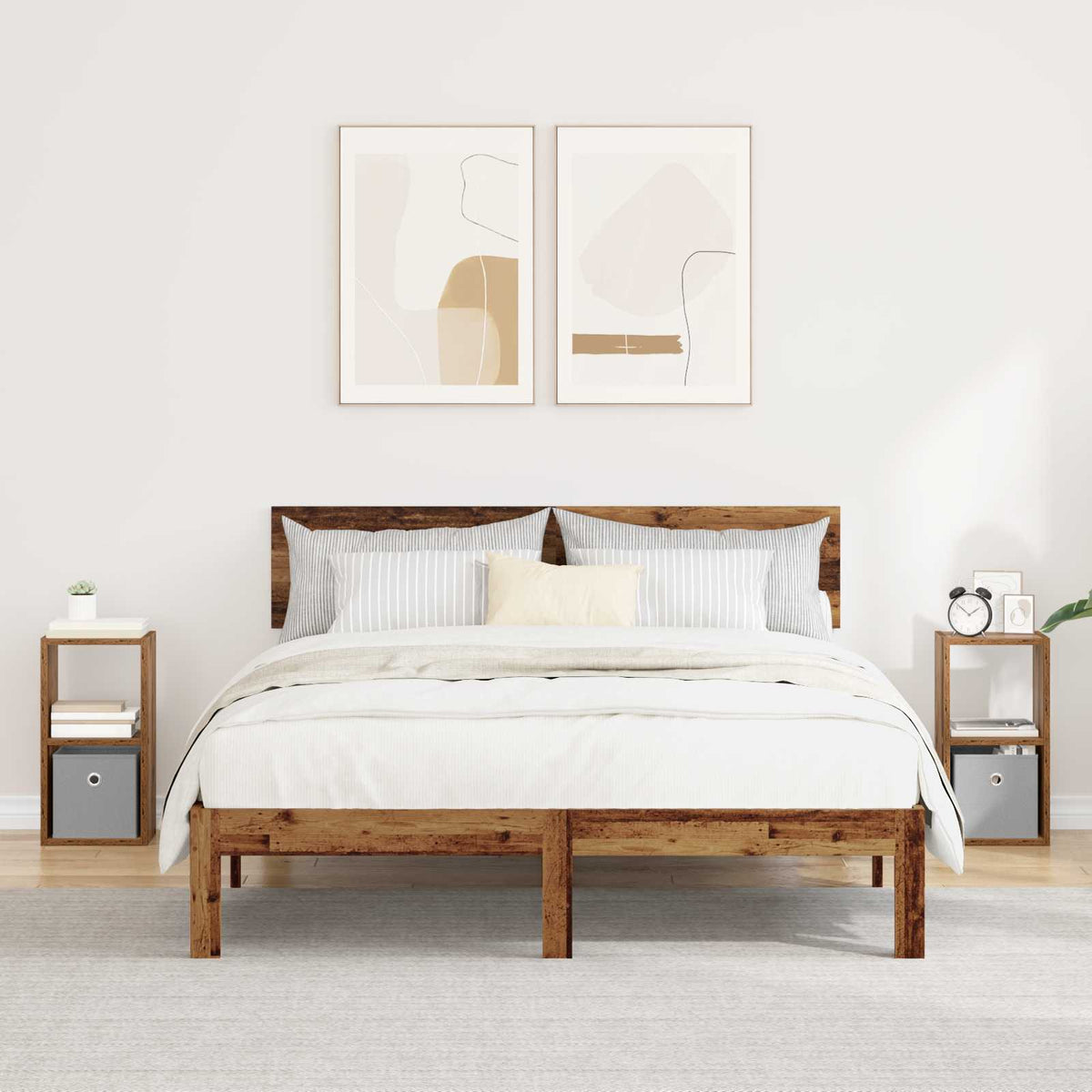 Nachttisch 2 stk. Altholz 25,5 x 22 x 49,5 cm Holzwerkstoff