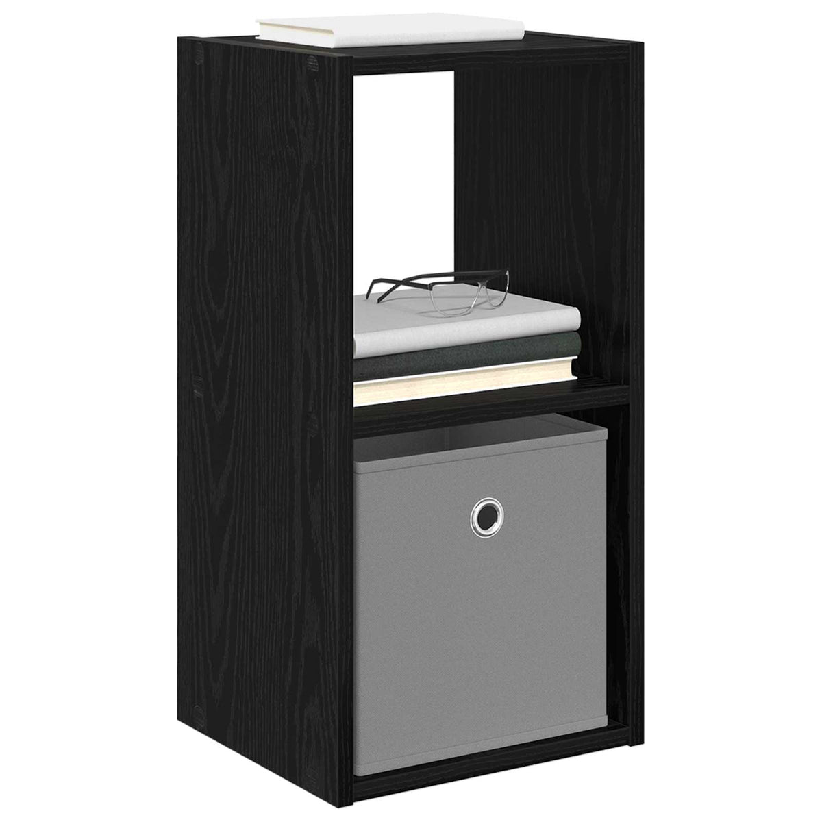 Nachttisch Schwarz Eichen-Optik 30,5 x 27 x 59,5 cm