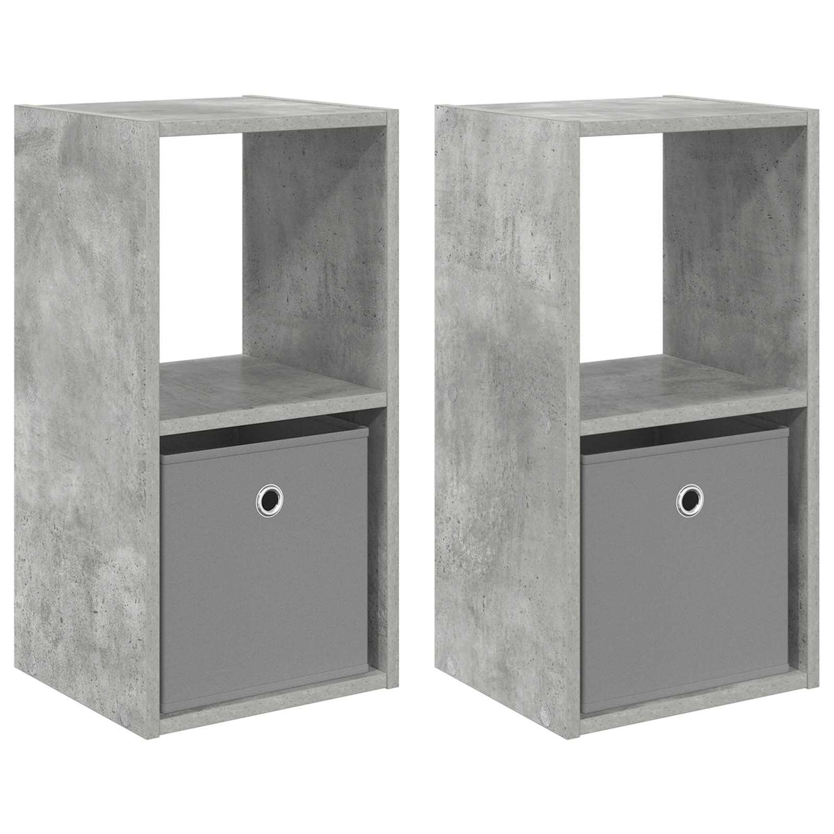 Nachttisch 2 stk. Beton Grau 30,5 x 27 x 59,5 cm Holzwerkstoff