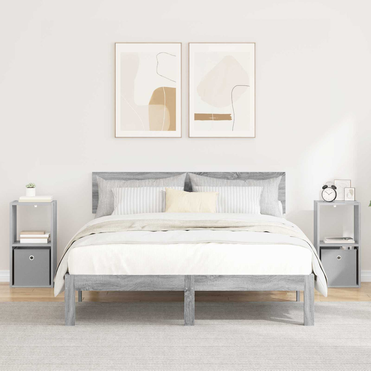 Nachttisch 2 stk. Sonoma-Grau 30,5 x 27 x 59,5 cm Holzwerkstoff