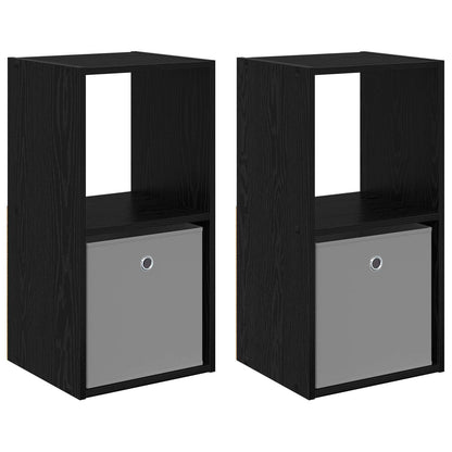 Nachttisch 2 stk. Schwarz Eichen-Optik 35 x 32 x 68,5 cm