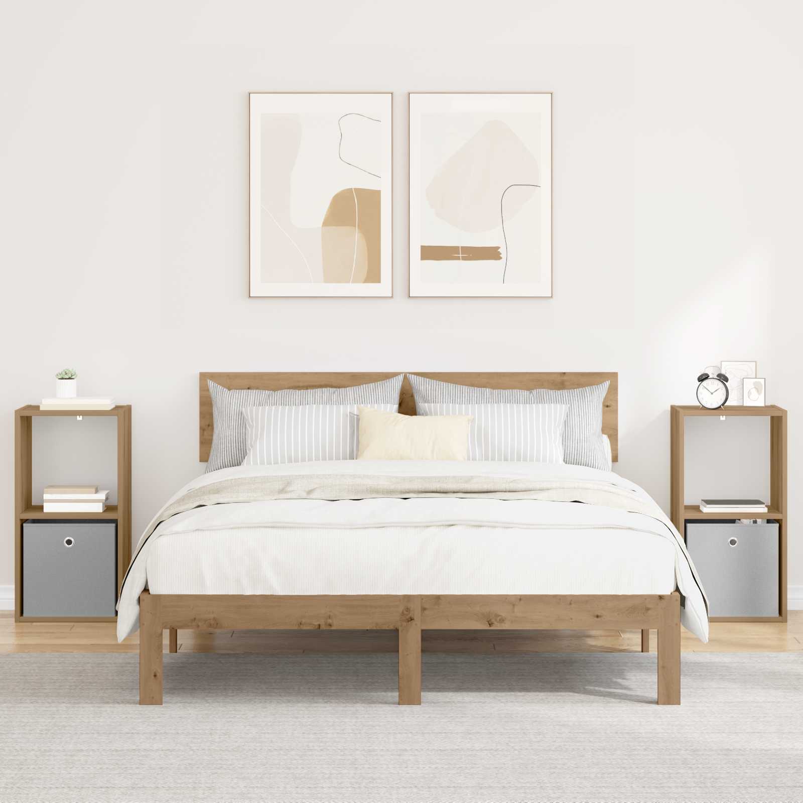 Nachttisch 2 stk. Artisan-Eiche 35 x 32 x 68,5 cm Holzwerkstoff